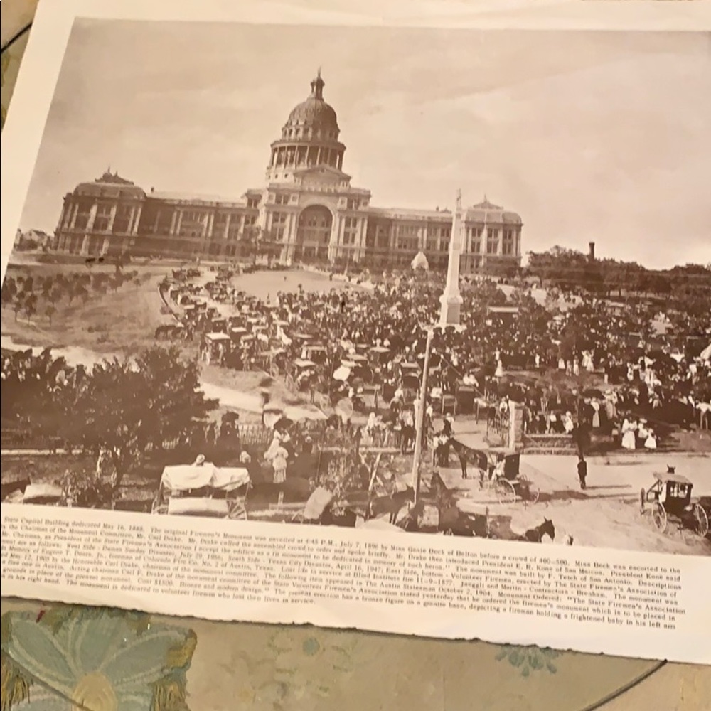 Texas state capital building dedication may16 1888